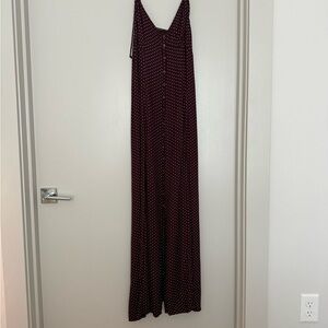American Eagle Outfitters Burgundy Polka Dot Maxi Dress